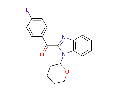 Molecular Structure of 1588418-78-3 ((4-iodophenyl)(1-(tetrahydro-2H-pyran-2-yl)-1H-benzo[d]imidazol-2-yl)methanone)