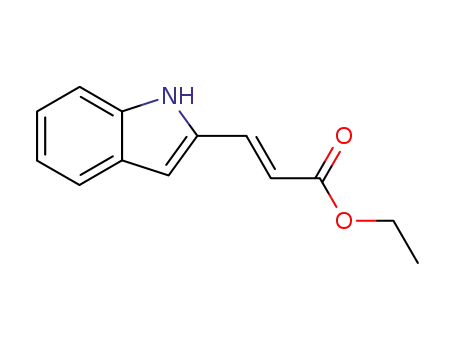 Molecular Structure of 131849-26-8 (2-Propenoic acid, 3-(1H-indol-2-yl)-, ethyl ester, (E)-)