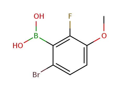 Molecular Structure of 871126-17-9 (6-Bromo-2-fluoro-3-methoxybenzeneboronic acid)