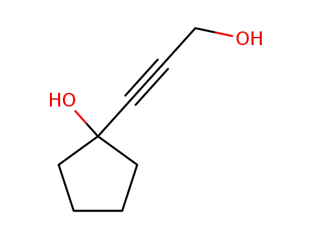 Molecular Structure of 6050-33-5 (Cyclopentanol, 1-(3-hydroxy-1-propynyl)- (7CI,8CI,9CI))