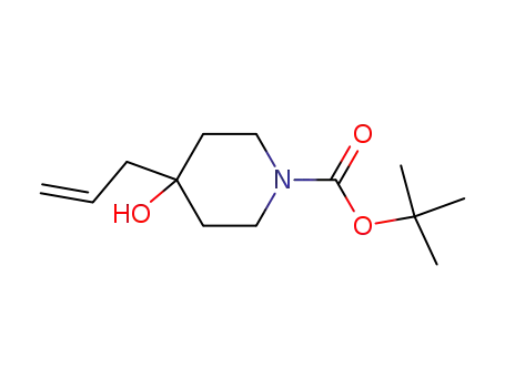Molecular Structure of 203662-51-5 (4-Hydroxy-4-(2-propenyl)piperidine-1-carboxylic acid tert-butyl ester)