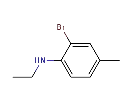 Molecular Structure of 81090-32-6 (Benzenamine, 2-bromo-N-ethyl-4-methyl-)