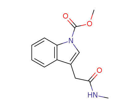 Molecular Structure of 885117-59-9 (1H-Indole-1-carboxylic acid, 3-[2-(methylamino)-2-oxoethyl]-, methyl
ester)