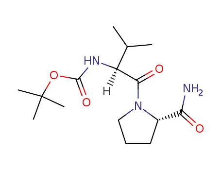 Molecular Structure of 107897-23-4 (L-Prolinamide, N-[(1,1-dimethylethoxy)carbonyl]-L-valyl-)