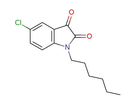 Molecular Structure of 79183-52-1 (5-chloro-1-hexyl-isatin)