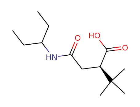 Molecular Structure of 181229-34-5 (Butanoic acid, 2-[2-[(1-ethylpropyl)amino]-2-oxoethyl]-3,3-dimethyl-,
(R)-)