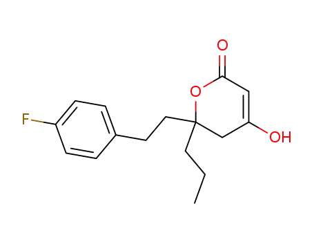 2H-Pyran-2-one,
6-[2-(4-fluorophenyl)ethyl]-5,6-dihydro-4-hydroxy-6-propyl-