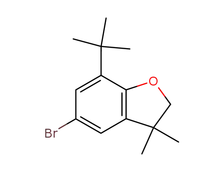 Molecular Structure of 178322-39-9 (Benzofuran, 5-bromo-7-(1,1-dimethylethyl)-2,3-dihydro-3,3-dimethyl-)