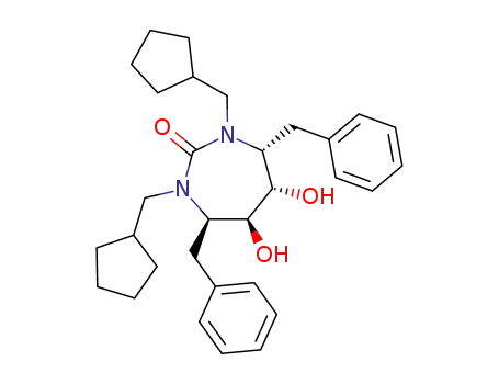 2H-1,3-Diazepin-2-one, 1,3-bis(cyclopentylmethyl)hexahydro-5,6-dihydro xy-4,7-bis(phenylmethyl)-, (4R,5S,6S,7R)-