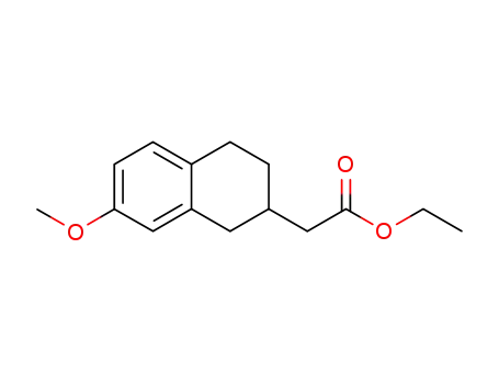 Molecular Structure of 108972-18-5 ((7-Methoxy-1,2,3,4-tetrahydro-naphthalen-2-yl)-acetic acid ethyl ester)