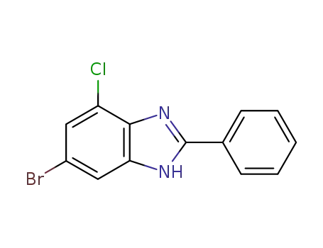 Molecular Structure of 16429-33-7 (5-Bromo-7-chloro-2-phenyl-1H-benzoimidazole)