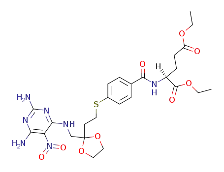 (S)-2-[4-(2-{2-[(2,6-Diamino-5-nitro-pyrimidin-4-ylamino)-methyl]-[1,3]dioxolan-2-yl}-ethylsulfanyl)-benzoylamino]-pentanedioic acid diethyl ester