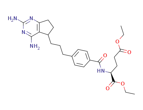 (S)-2-{4-[3-(2,4-Diamino-6,7-dihydro-5H-cyclopentapyrimidin-5-yl)-propyl]-benzoylamino}-pentanedioic acid diethyl ester