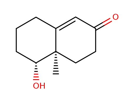 Molecular Structure of 34996-06-0 ((4αR,5R)-5-hydroxy-4α-methyl-4,4α,5,6,7,8-hexahydronaphthalen-2(3H)-one)