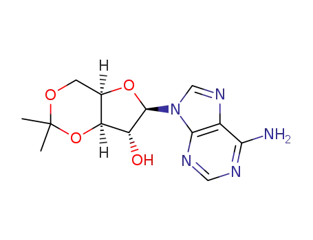 Molecular Structure of 7687-49-2 (9-[3,5-O-(1-methylethylidene)pentofuranosyl]-9H-purin-6-amine)