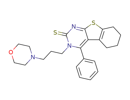 Molecular Structure of 128352-85-2 (3-(3-morpholin-4-ylpropyl)-4-phenyl-5,6,7,8-tetrahydro[1]benzothieno[2,3-d]pyrimidine-2(3H)-thione)