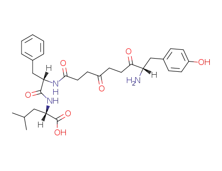 Molecular Structure of 88036-25-3 (L-Leucine,
N-[N-[8-amino-9-(4-hydroxyphenyl)-1,4,7-trioxononyl]-L-phenylalanyl]-,
(S)-)