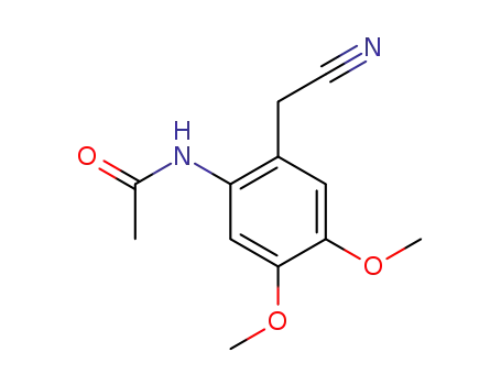 Molecular Structure of 6286-51-7 (N-[2-(cyanomethyl)-4,5-dimethoxyphenyl]acetamide)