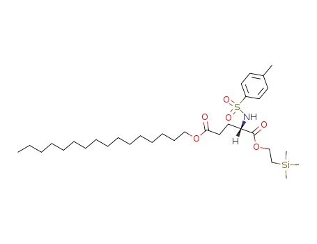 Molecular Structure of 88887-54-1 (α-<2-(trimethylsilyl)ethyl> γ-n-hexadecyl L-glutamate tosylate)