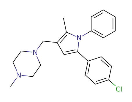 Molecular Structure of 146204-44-6 (1-{[5-(4-chlorophenyl)-2-methyl-1-phenyl-1H-pyrrol-3-yl]methyl}-4-methylpiperazine)