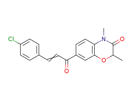 Molecular Structure of 123172-60-1 (7-[(2E)-3-(4-chlorophenyl)prop-2-enoyl]-2,4-dimethyl-2H-1,4-benzoxazin-3(4H)-one)