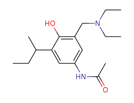 Molecular Structure of 107244-66-6 (N-(3-sec-Butyl-5-diethylaminomethyl-4-hydroxy-phenyl)-acetamide)