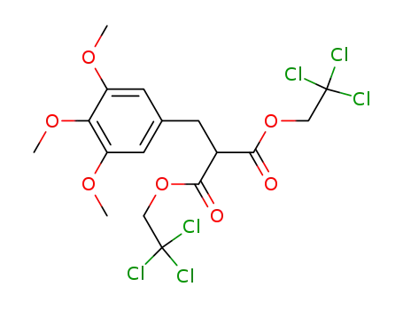 Molecular Structure of 149296-17-3 (2-(3,4,5-Trimethoxy-benzyl)-malonic acid bis-(2,2,2-trichloro-ethyl) ester)