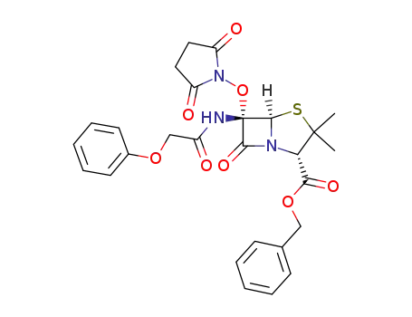 Molecular Structure of 104702-12-7 (Benzyl 6α-(succinimido-oxy)-6β-(phenoxyacetamido)penicillanate)