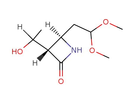Molecular Structure of 74164-95-7 (2-Azetidinone, 4-(2,2-dimethoxyethyl)-3-[(1R)-1-hydroxyethyl]-,
(3S,4S)-rel-)