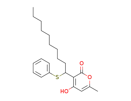 Molecular Structure of 92405-68-0 (2H-Pyran-2-one, 4-hydroxy-6-methyl-3-[1-(phenylthio)decyl]-)