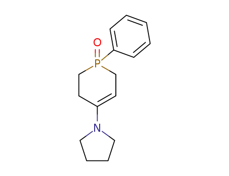 Molecular Structure of 39968-79-1 (Pyrrolidine, 1-(1,2,3,6-tetrahydro-1-oxido-1-phenyl-4-phosphorinyl)-)