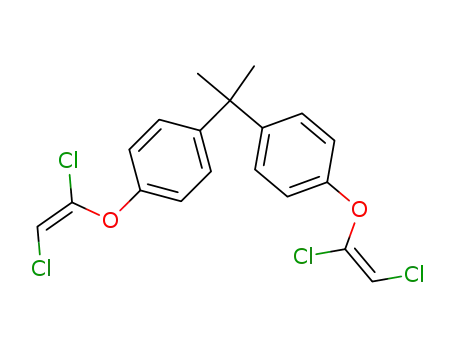 Molecular Structure of 123389-00-4 (Benzene, 1,1'-(1-methylethylidene)bis[4-[(1,2-dichloroethenyl)oxy]-)