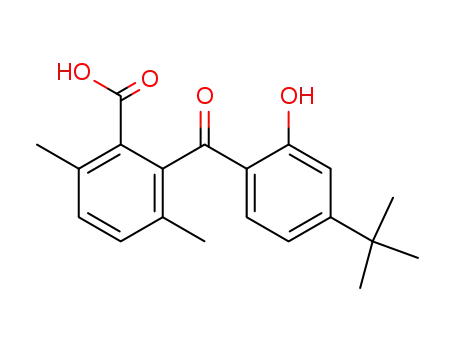 Molecular Structure of 79563-76-1 (Benzoic acid, 2-[4-(1,1-dimethylethyl)-2-hydroxybenzoyl]-3,6-dimethyl-)