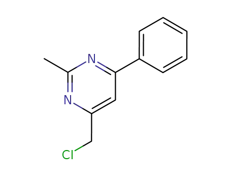 Molecular Structure of 89966-85-8 (Pyrimidine, 4-(chloromethyl)-2-methyl-6-phenyl-)