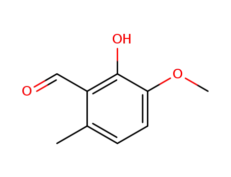Molecular Structure of 143261-05-6 (Benzaldehyde, 2-hydroxy-3-methoxy-6-methyl-)