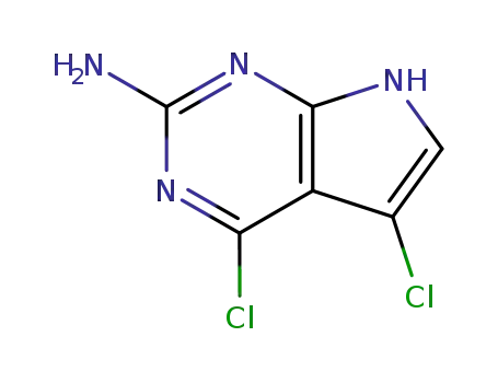 Molecular Structure of 873792-86-0 (4,5-DICHLORO-1H-PYRROLO[2,3-D]PYRIMIDIN-2-AMINE)