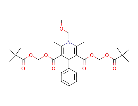 Molecular Structure of 138279-13-7 (3,5-Pyridinedicarboxylic acid,
1,4-dihydro-1-(methoxymethyl)-2,6-dimethyl-4-phenyl-,
bis[(2,2-dimethyl-1-oxopropoxy)methyl] ester)