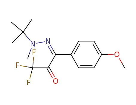 Molecular Structure of 143160-62-7 (1,2-Propanedione, 3,3,3-trifluoro-1-(4-methoxyphenyl)-,
1-[(1,1-dimethylethyl)methylhydrazone])