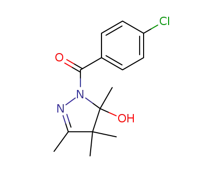 Molecular Structure of 87885-65-2 (1H-Pyrazol-5-ol, 1-(4-chlorobenzoyl)-4,5-dihydro-3,4,4,5-tetramethyl-)
