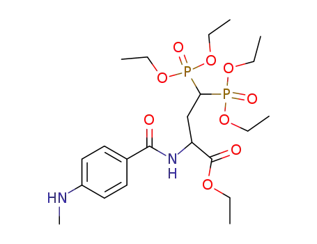 Molecular Structure of 120355-34-2 (tetraethyl 3-ethoxycarbonyl-N-<4-(methylamino)benzoyl>-3-aminopropylidene-1,1-bisphosphonate)