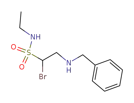 Molecular Structure of 87975-33-5 (Ethanesulfonamide, 1-bromo-N-ethyl-2-[(phenylmethyl)amino]-)