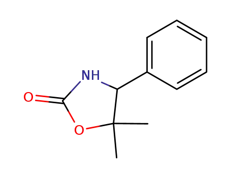 Molecular Structure of 33664-93-6 (2-Oxazolidinone,5,5-dimethyl-4-phenyl-(8CI,9CI))