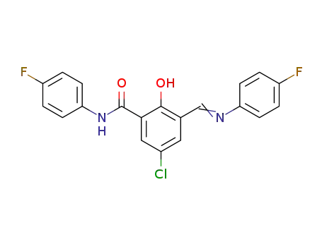 Molecular Structure of 111870-34-9 ((5E)-3-chloro-N-(4-fluorophenyl)-5-{[(4-fluorophenyl)amino]methylidene}-6-oxocyclohexa-1,3-diene-1-carboxamide)
