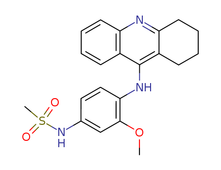 Molecular Structure of 111232-55-4 (Methanesulfonamide,
N-[3-methoxy-4-[(1,2,3,4-tetrahydro-9-acridinyl)amino]phenyl]-)