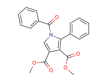 Molecular Structure of 118620-38-5 (1H-Pyrrole-3,4-dicarboxylic acid, 1-benzoyl-2-phenyl-, dimethyl ester)