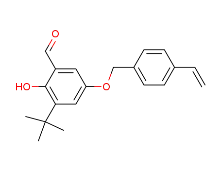 Molecular Structure of 192803-38-6 (Benzaldehyde,
3-(1,1-dimethylethyl)-5-[(4-ethenylphenyl)methoxy]-2-hydroxy-)