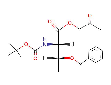 Molecular Structure of 142955-16-6 (L-Threonine, N-[(1,1-dimethylethoxy)carbonyl]-O-(phenylmethyl)-,
2-oxopropyl ester)