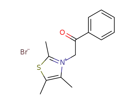 Molecular Structure of 96748-68-4 (Thiazolium, 2,4,5-trimethyl-3-(2-oxo-2-phenylethyl)-, bromide)