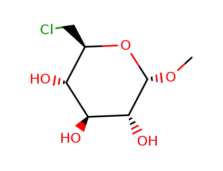 Molecular Structure of 4144-87-0 (METHYL 6-CHLORO-6-DEOXY-ALPHA-D-GLUCOPYRANOSIDE)