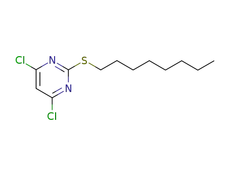 Molecular Structure of 86627-14-7 (Pyrimidine, 4,6-dichloro-2-(octylthio)-)